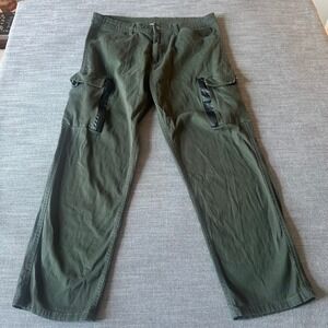 Blue Rise Cargo Pants Mens 33 Olive Green  Utility Streetwear Straight